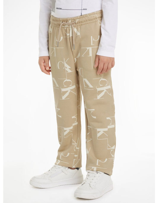Chicos Joggers Beige City Grid Pattern