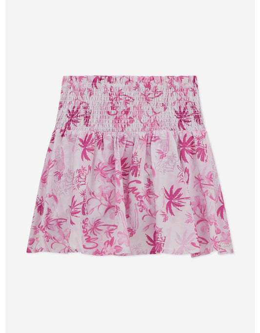 Minigonna da bambina con palme rosa