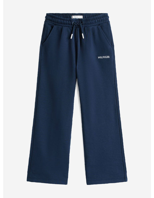 Joggers larghi da bambina di Tommy Hilfiger con disegno della bandiera in blu scuro