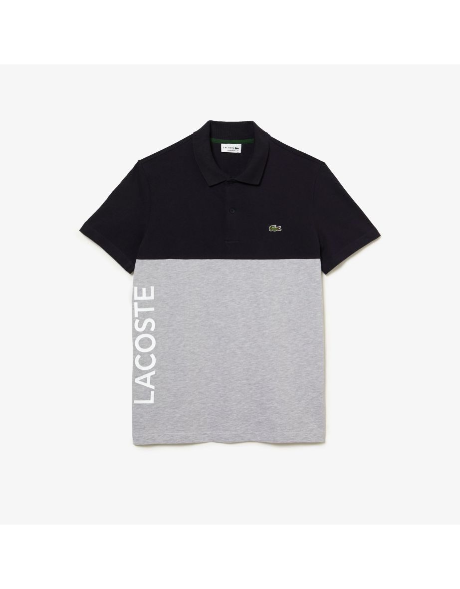 Polo Lacoste Stretch Cotton Colorblock Uomo - Grigio