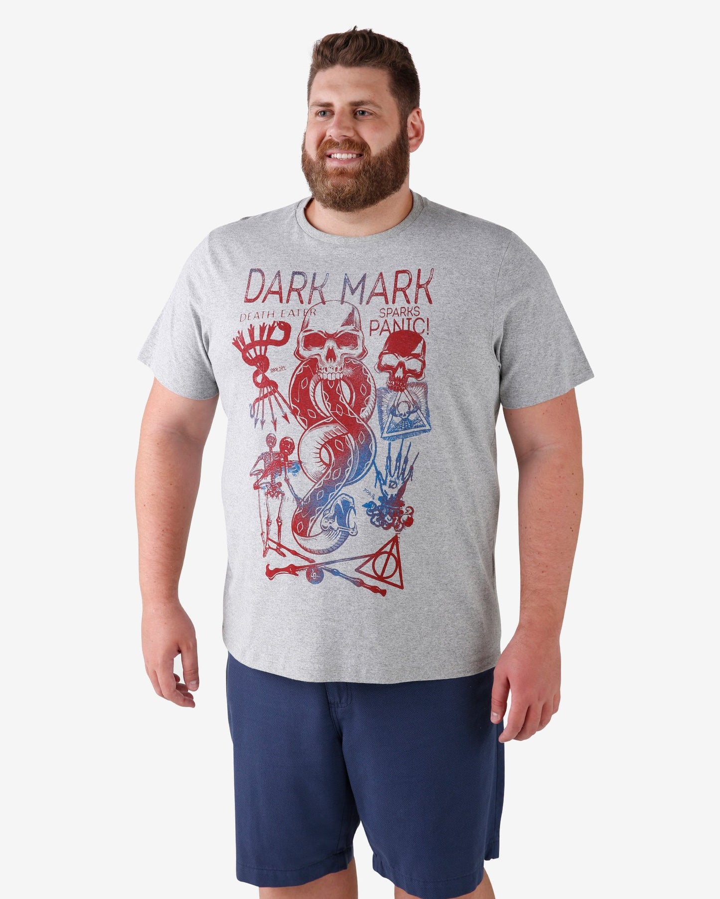 Camiseta Plus Size Dark Mark Harry Potter - Cinza