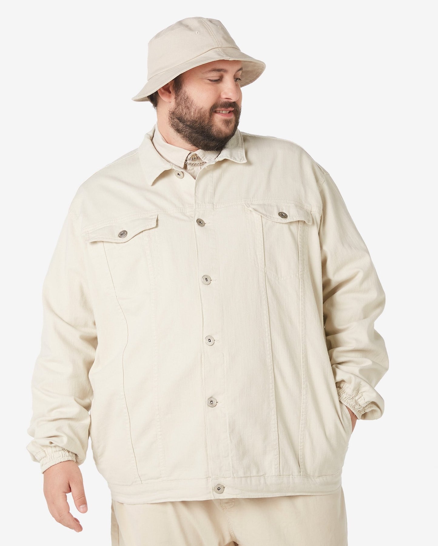 Giacca di jeans Khaki Plus Size da uomo di Allman per Riachuelo