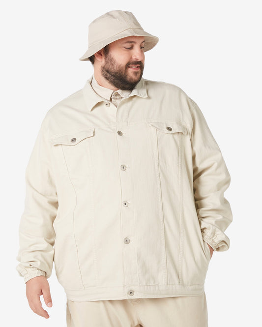 Jaqueta jeans cáqui masculina plus size da Allman para Riachuelo