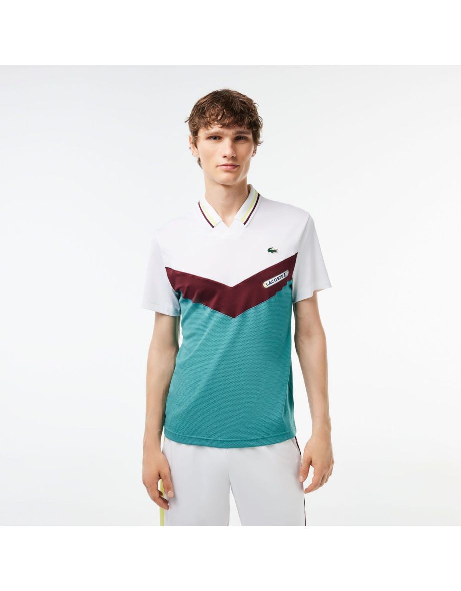 Camisa Polo Lacoste Tennis Seamless Masculina em Branco, Edição Danii Medvedev
