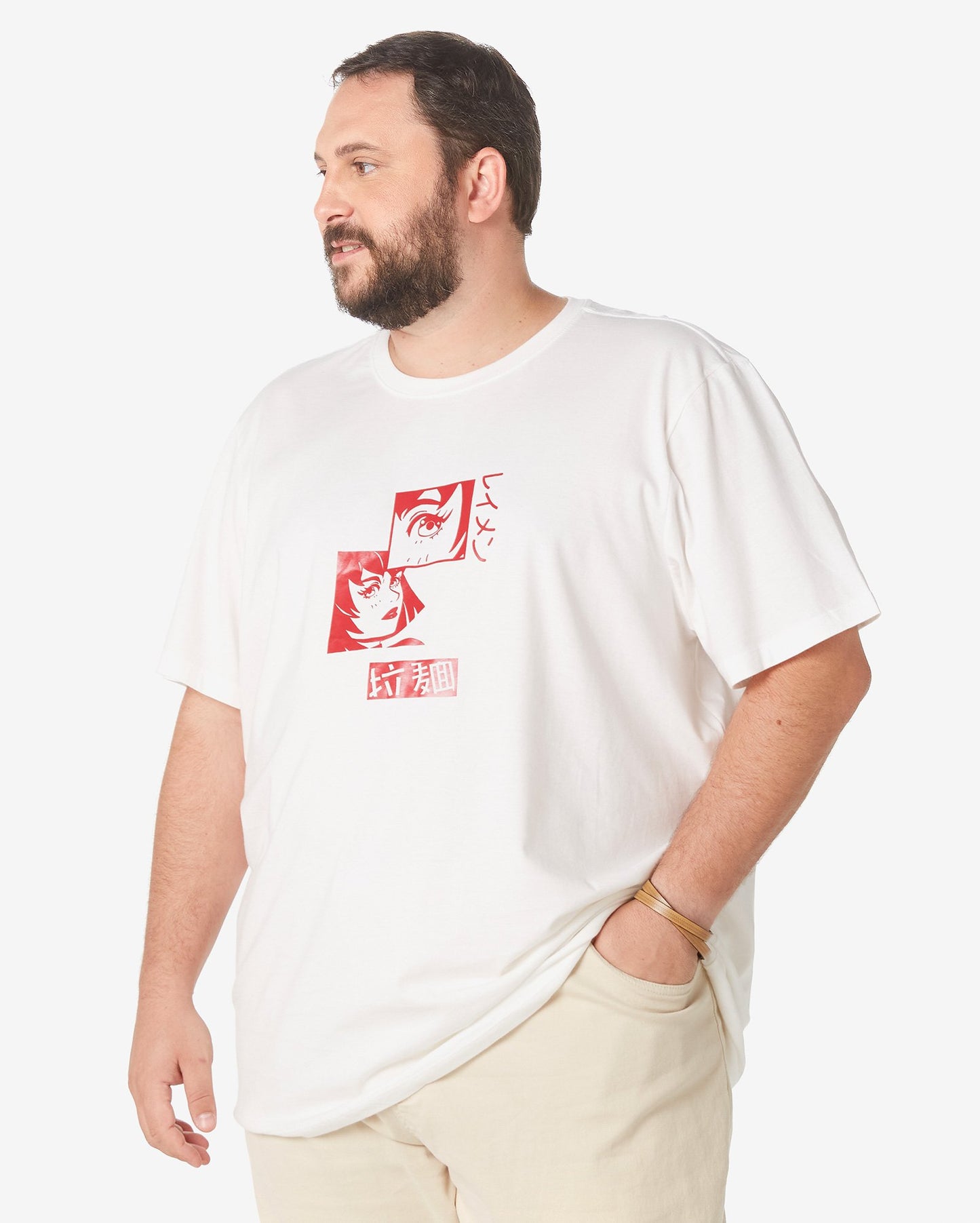 Men's Plus Size Manga T-Shirt in Off White by Allman for Riachuelo