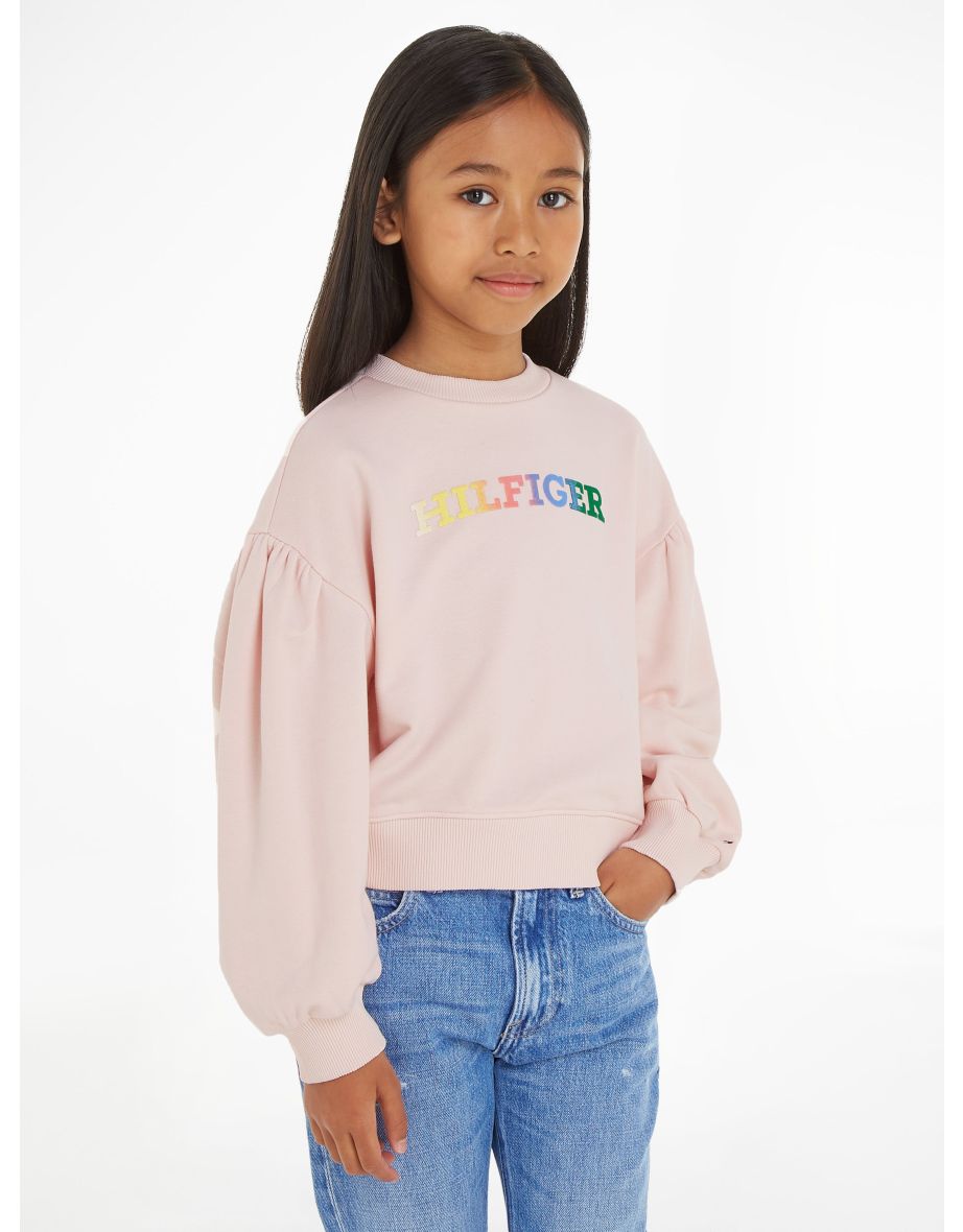 Sudadera Monotipo Rosa Niña