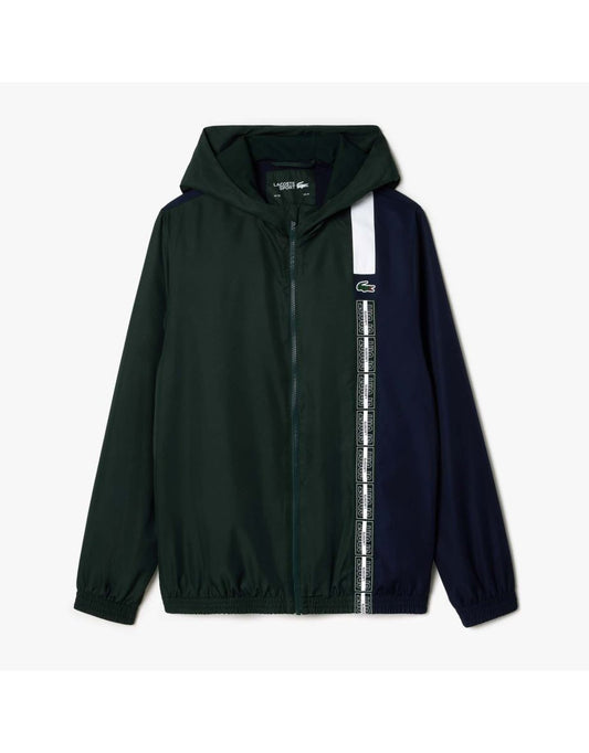 Jaqueta masculina Lacoste Recycled Fiber Zip-Up para tênis