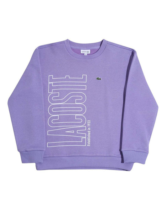 Boy's Lacoste Branded Color Block Sweatshirt in Purple