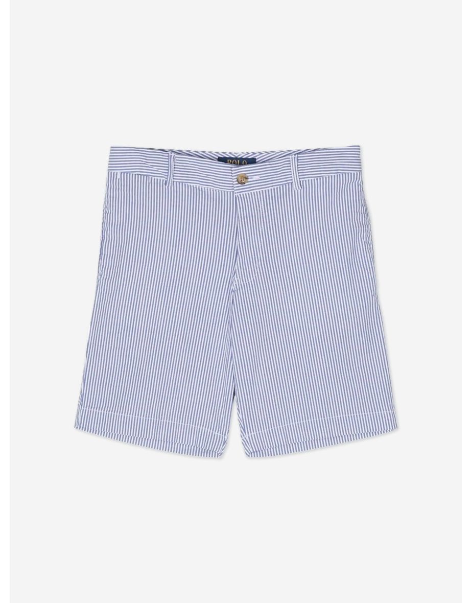 Shorts Preppy azul Seersucker para meninos