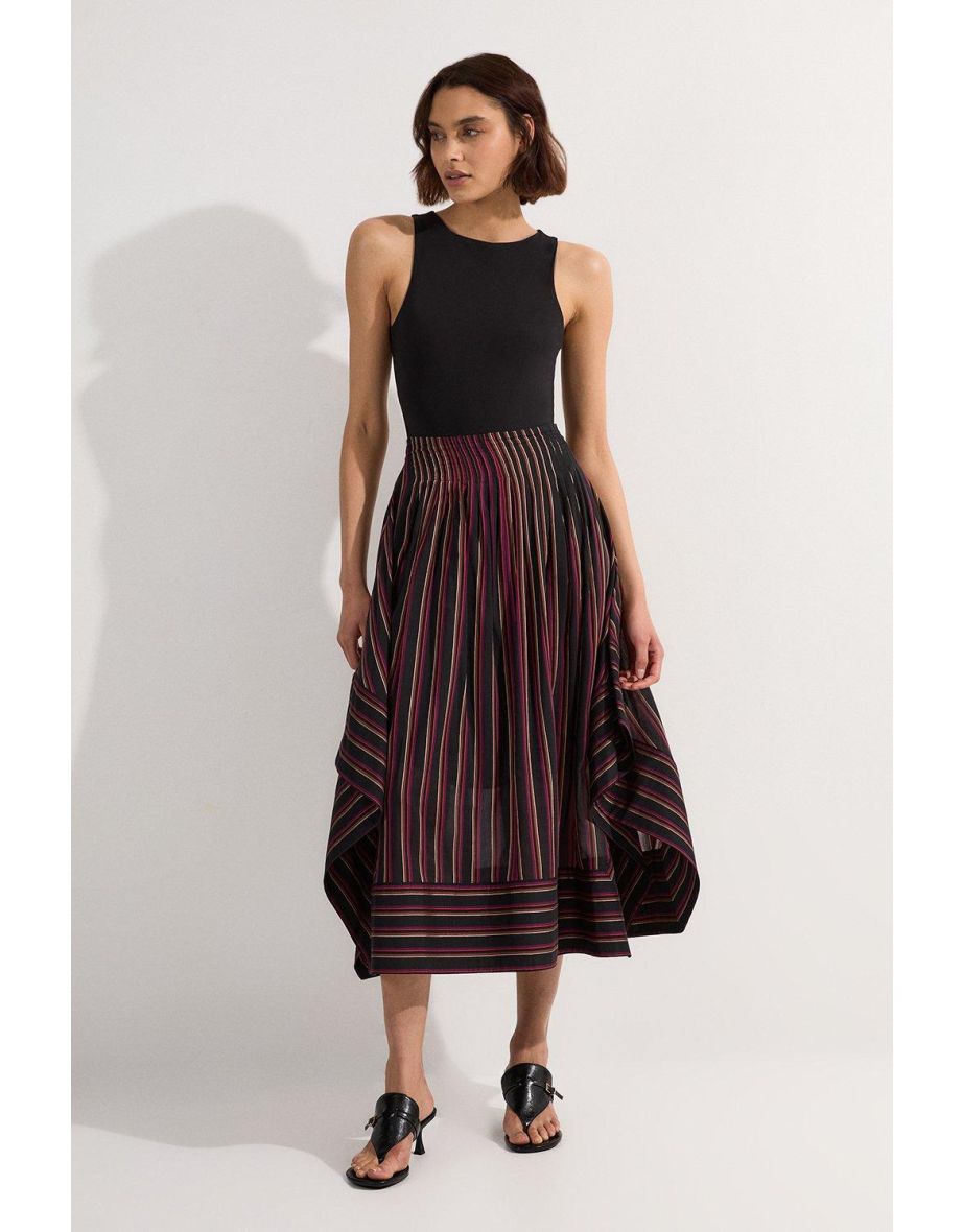 Gonna Midaxi sartoriale in cotone premium a tutta lunghezza