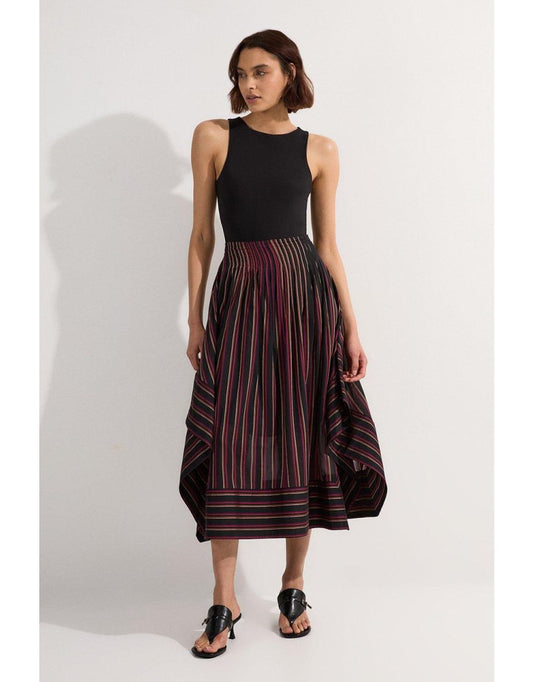 Gonna Midaxi sartoriale in cotone premium a tutta lunghezza