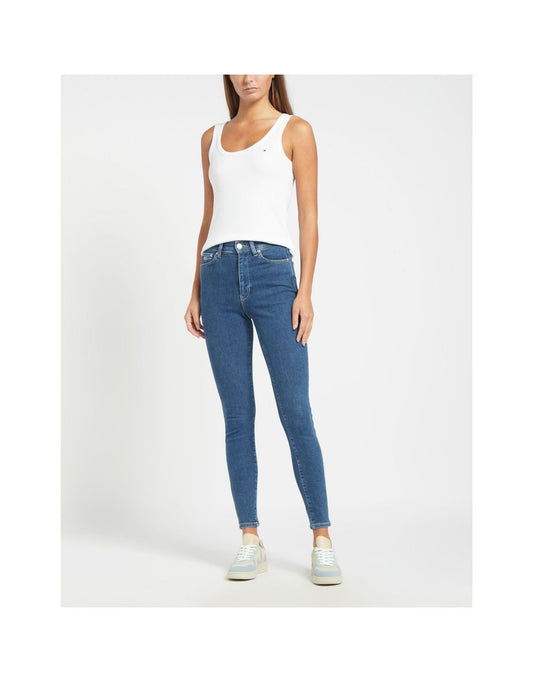 Canotta Tommy Hilfiger Slim Rib da donna in bianco