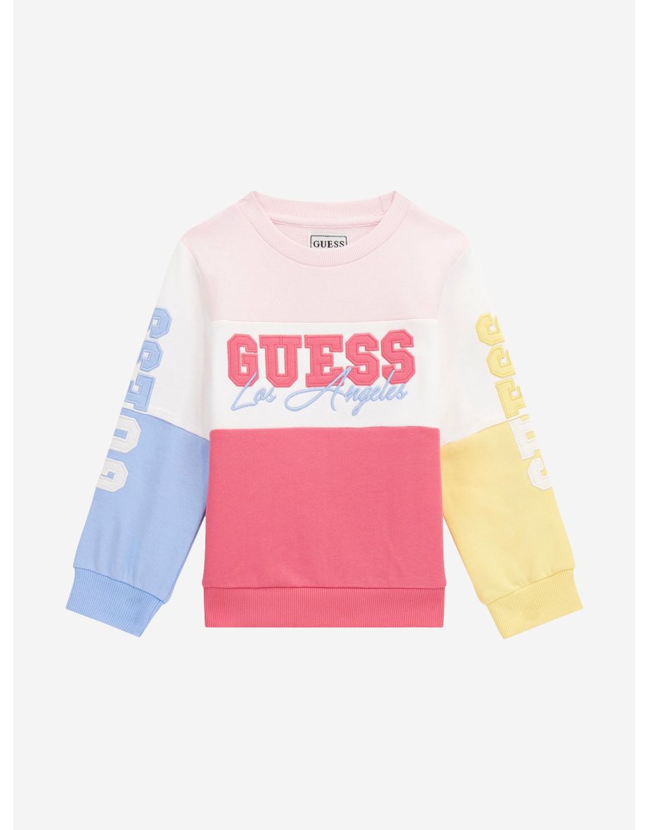 Sudadera multicolor con bloques de color para niña
