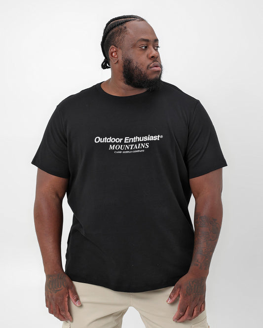 Men's Plus Size Black T-Shirt with Lettering | Original Plus by Riachuelo