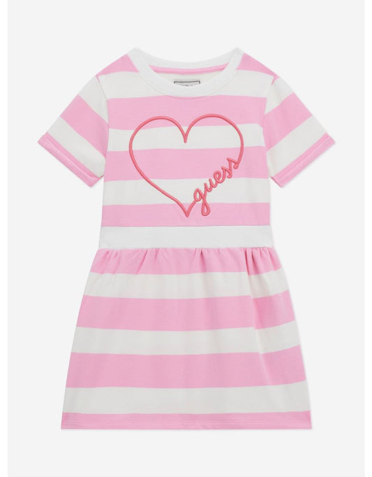 Vestido felpudo listrado rosa para meninas
