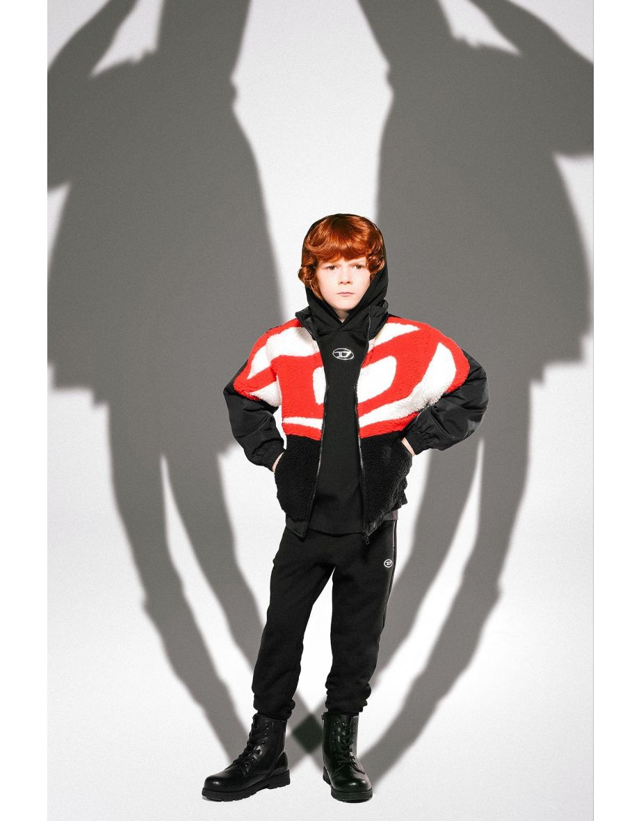 Diesel Boys' Black Logo Zip-Up Jacket