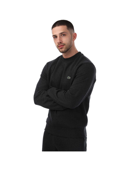 Felpa Lacoste da uomo in cotone organico spazzolato grigio