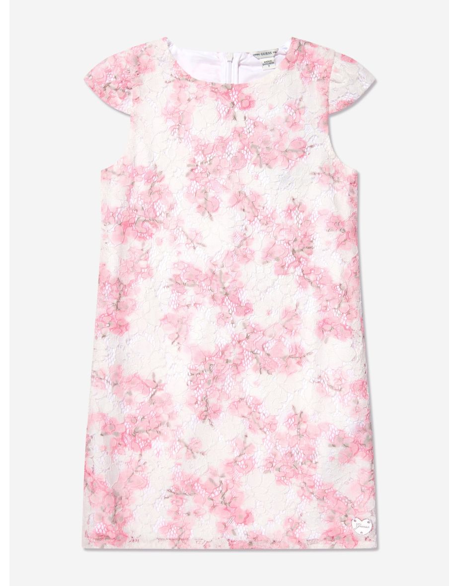 Vestido de Encaje Blanco Flor de Cerezo para Niña