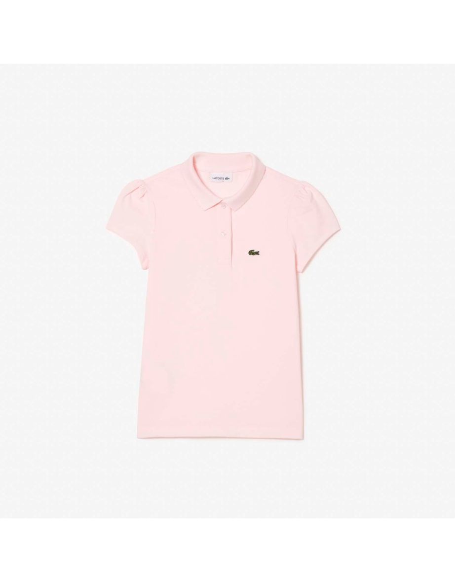 Boy's Lacoste Juniors Scalloped Collar Mini Piqué Polo Shirt - Pink