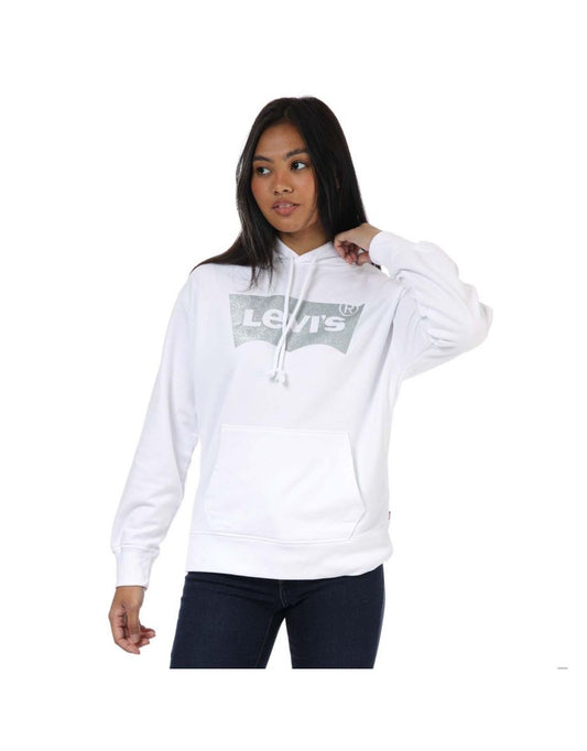 Felpa con cappuccio Levi's Graphic Standard da donna in bianco
