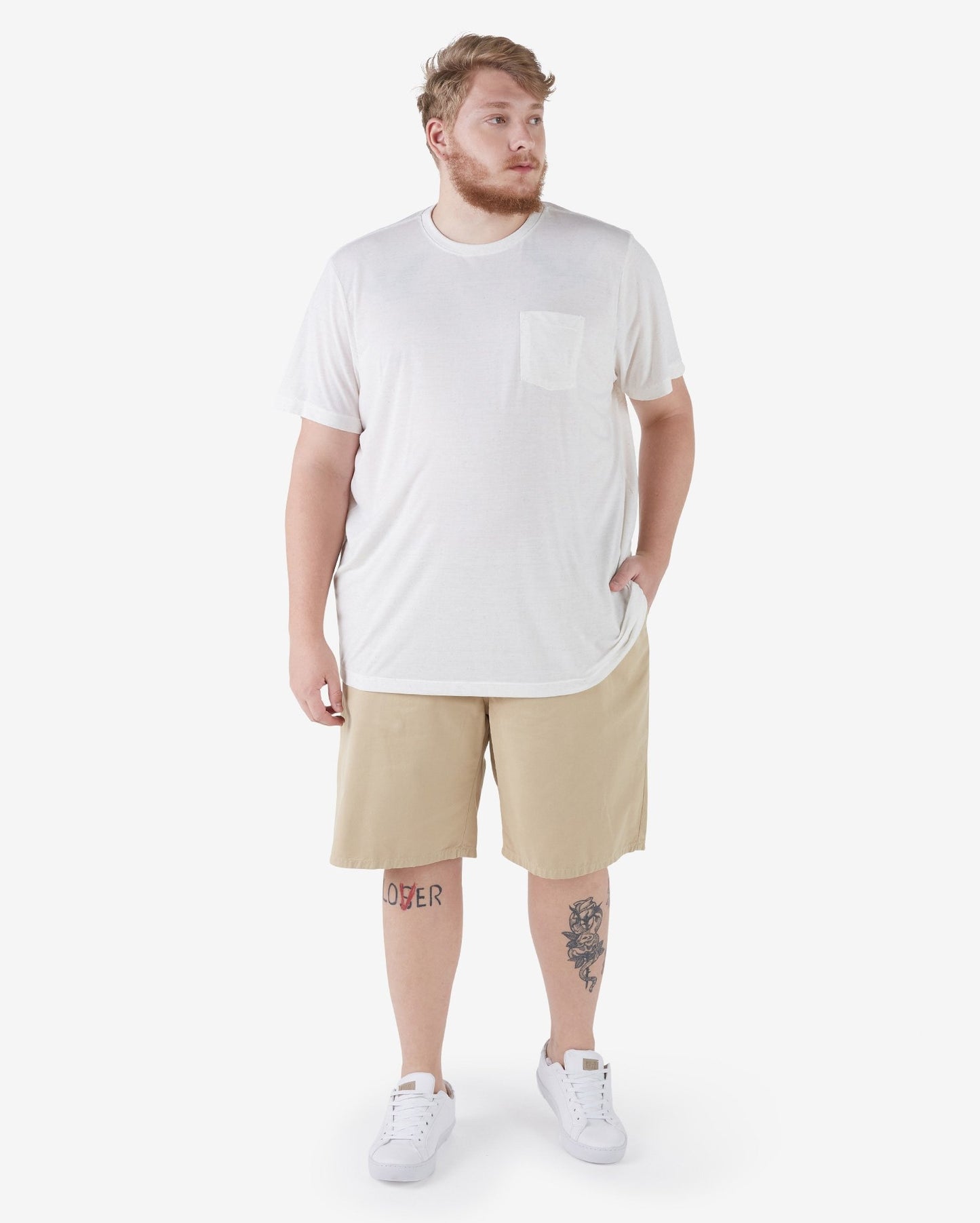 Bermuda in denim Khaki taglie forti