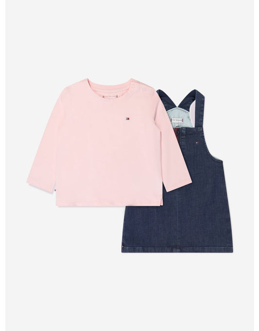 Conjunto de peto rosa para bebé niña
