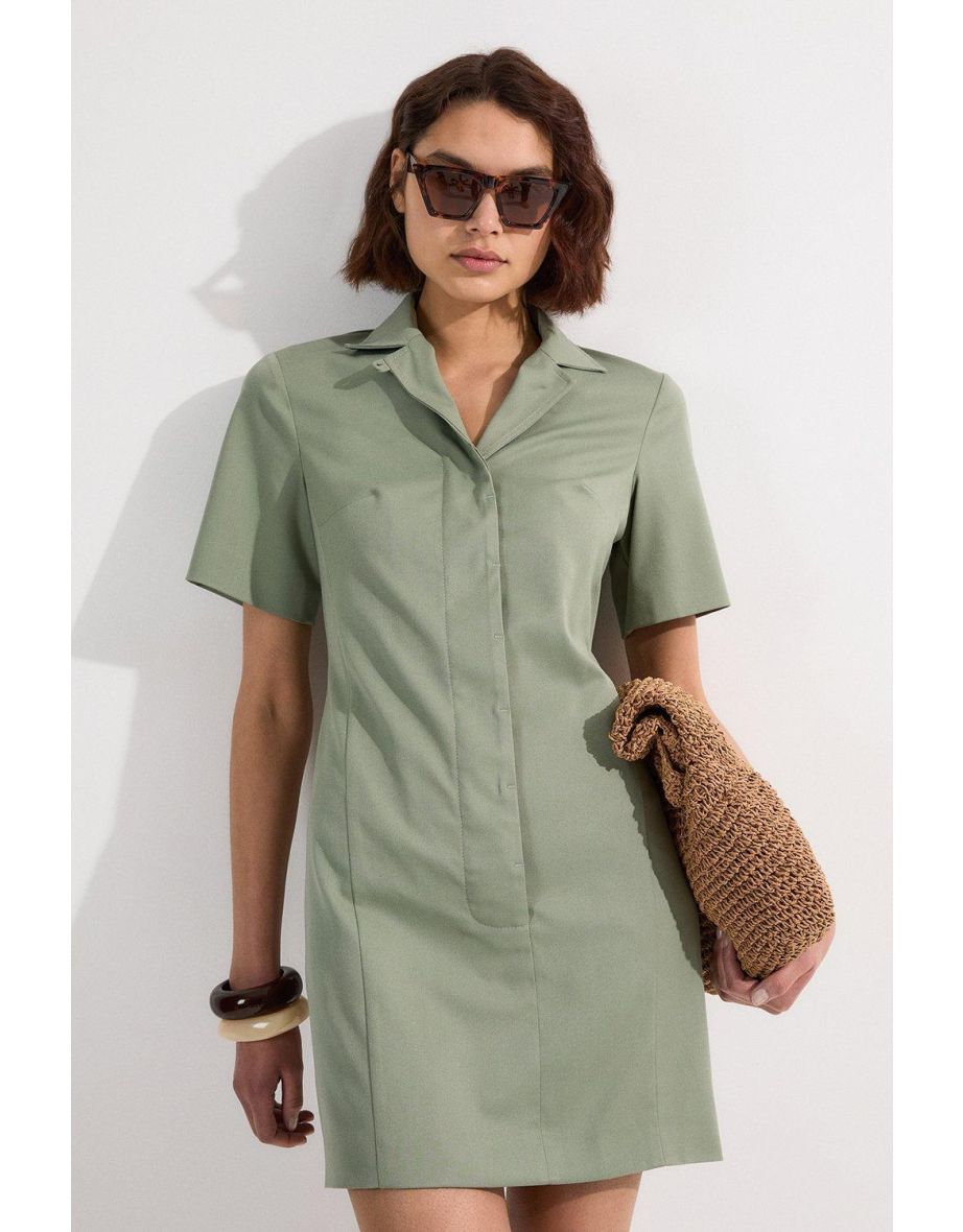 Mini vestido Petite Soft Structured Tailored Shirt