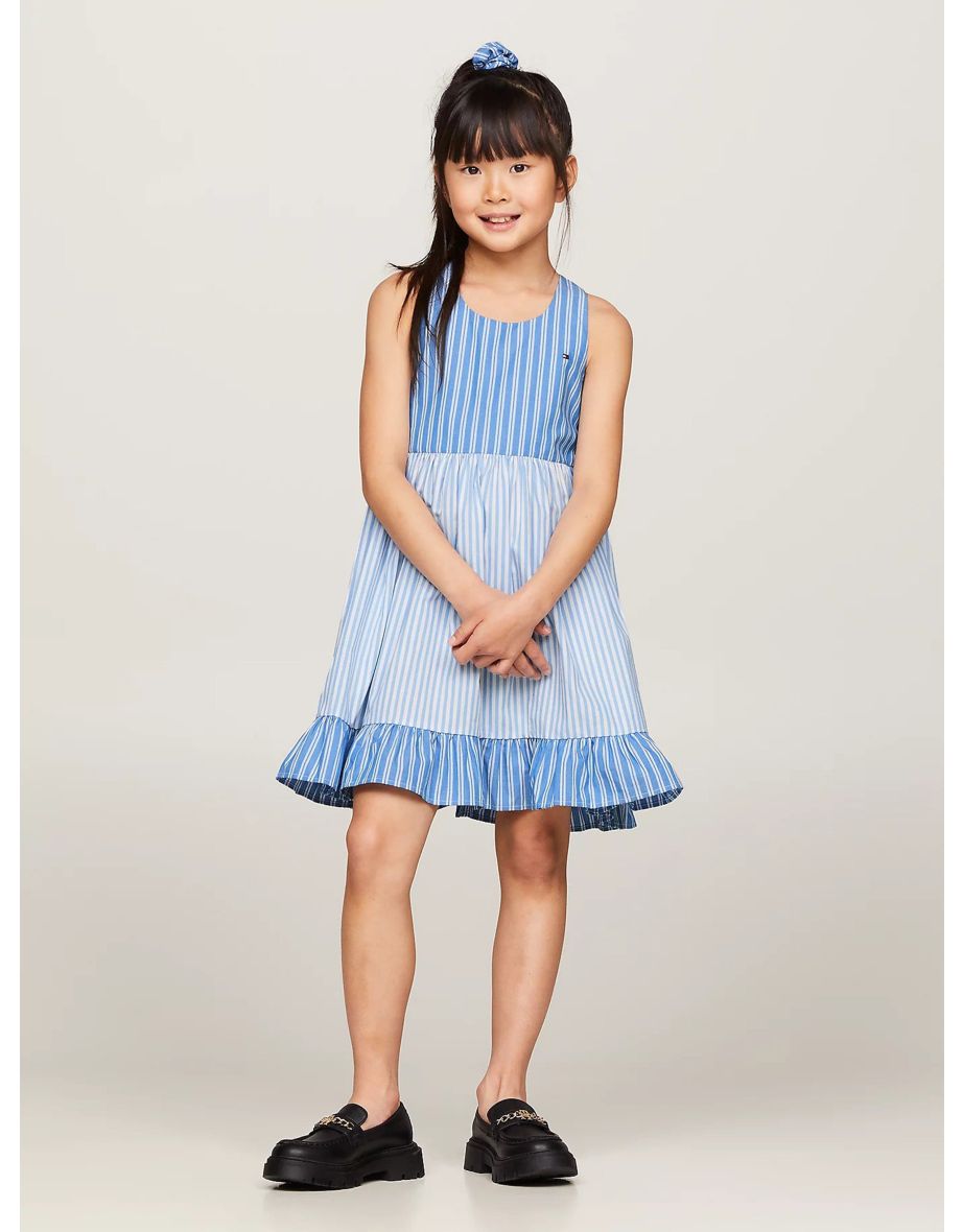 Tommy Hilfiger Girls' Mixed Stripe Racerback Dress - Blu