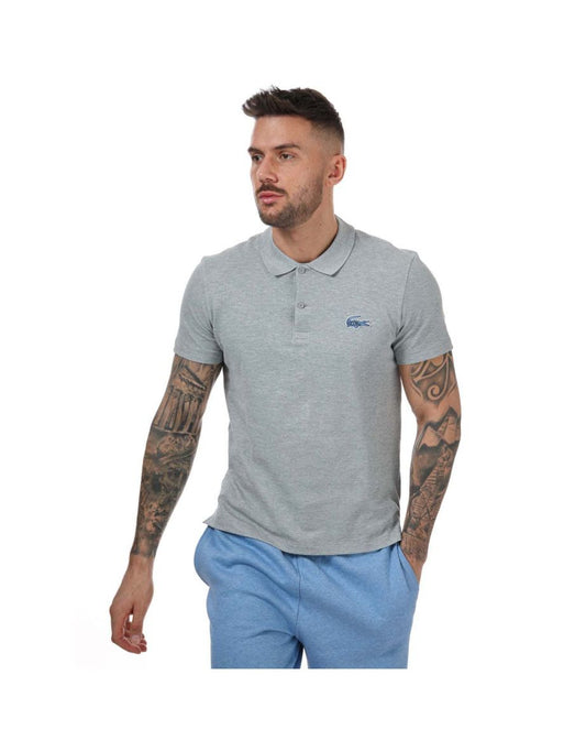 Men's Lacoste Regular Fit Badge Piqué Polo Shirt in Grey