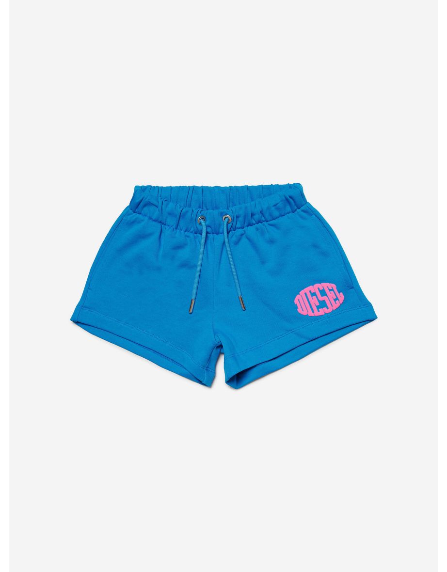 Pantaloncini con logo da bambina in blu