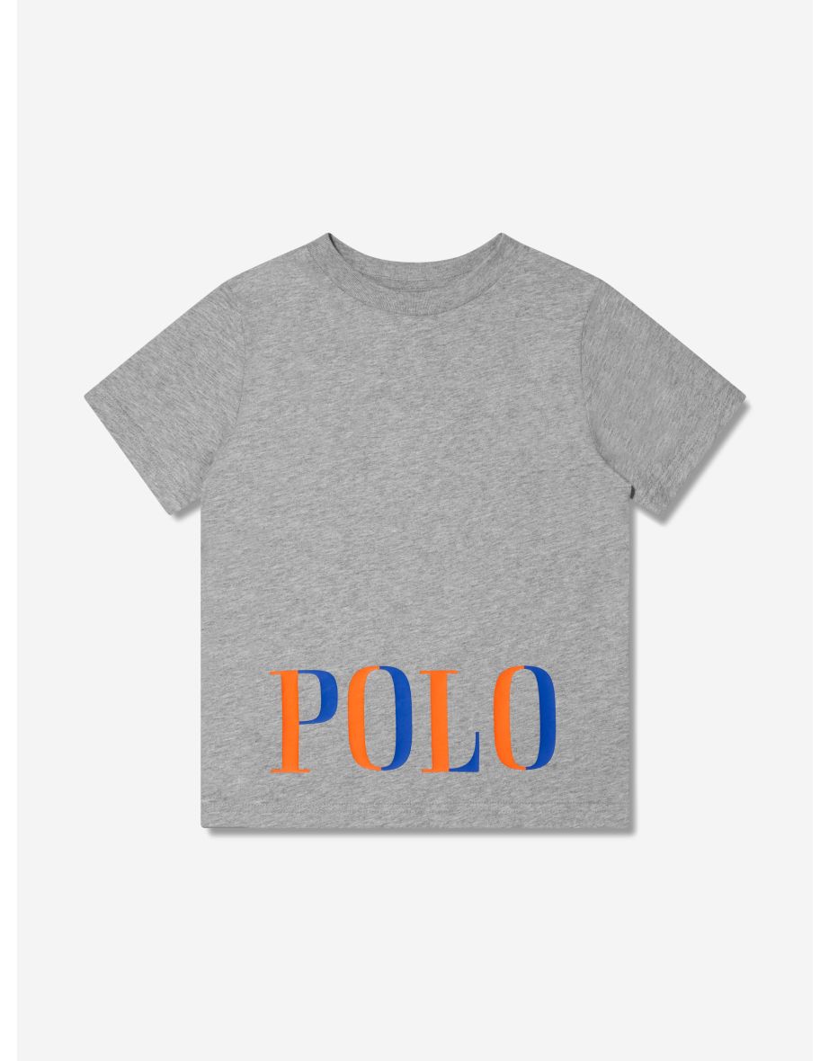 Camiseta Polo Logo Niño Gris
