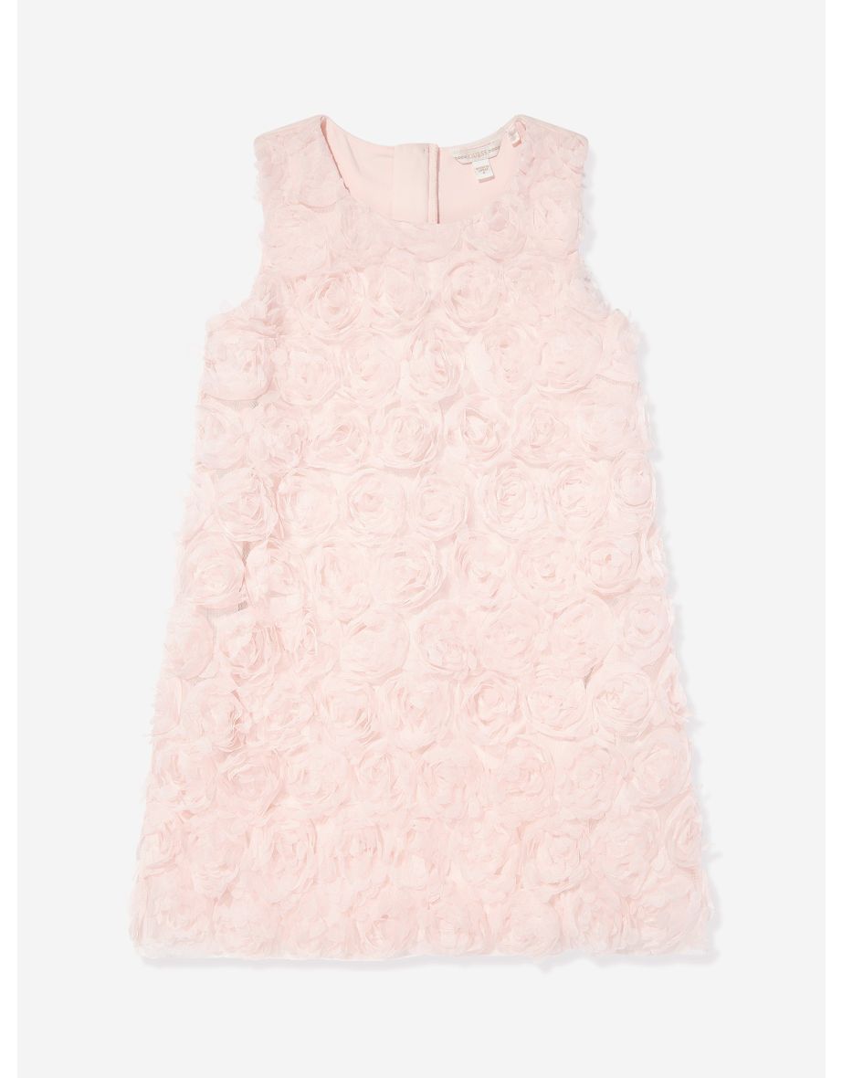 Vestito in tulle senza maniche rosa da bambina