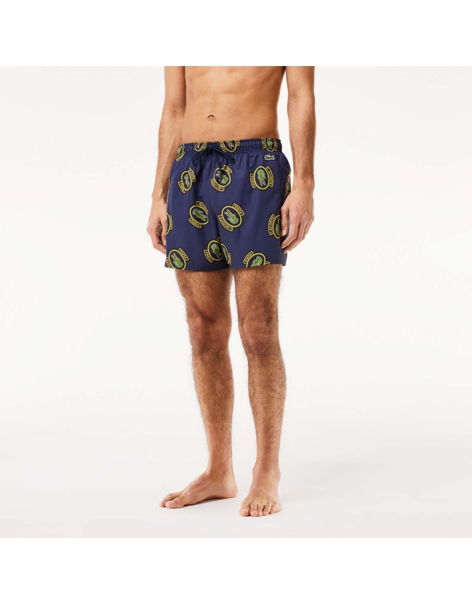 Calção de banho curto estampado Lacoste masculino em várias cores