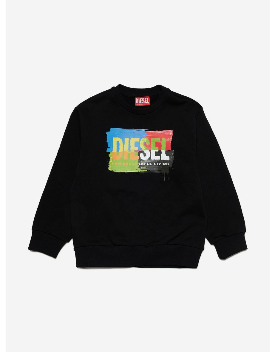 Sudadera negra para niños con logotipo estampado