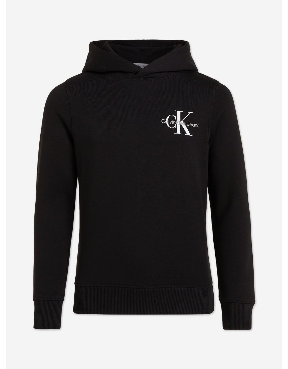 Sudadera con capucha monograma pequeña de niño en negro