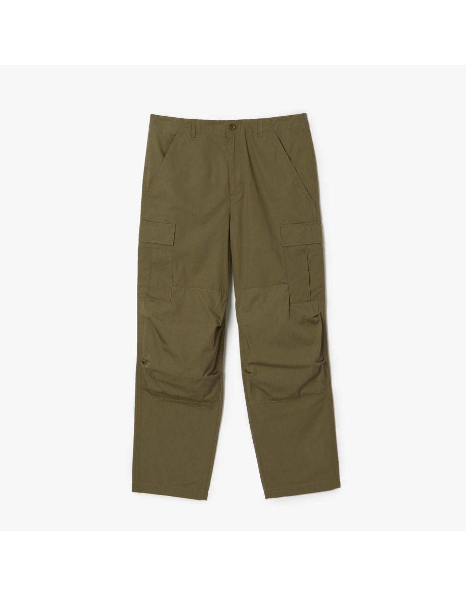 Pantaloni cargo multitasche Lacoste da uomo, taglio dritto, colore verde