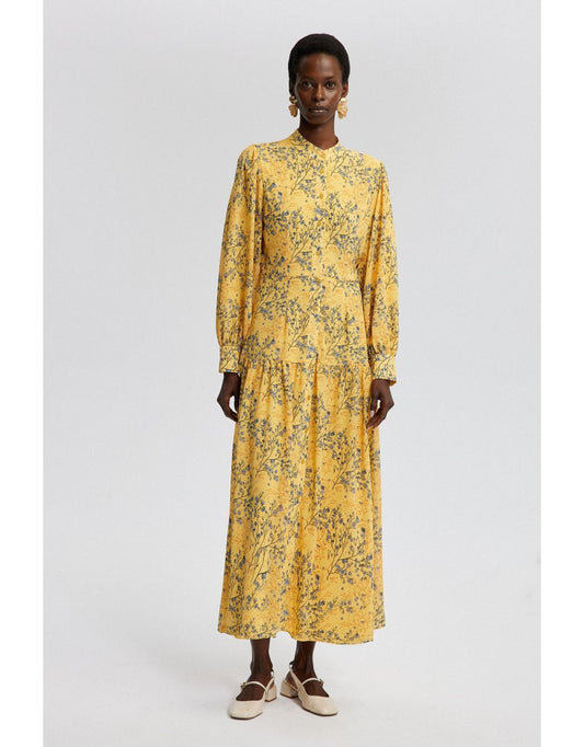 Vestido de camisa de chiffon estampado