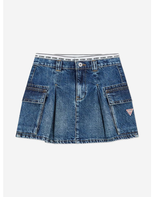 Gonna di jeans blu sportiva da bambina