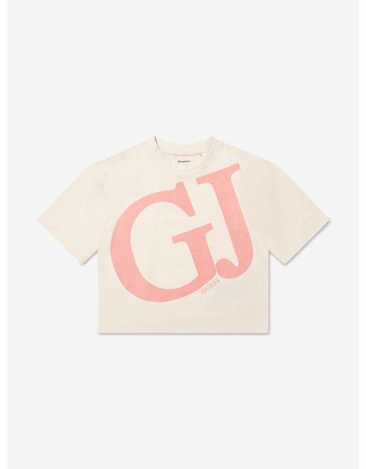 Camiseta de tirantes marfil para niña