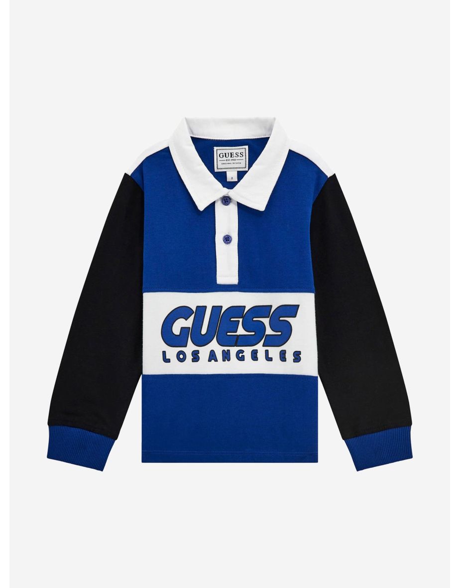 Polo in jersey pesante da bambino in blu