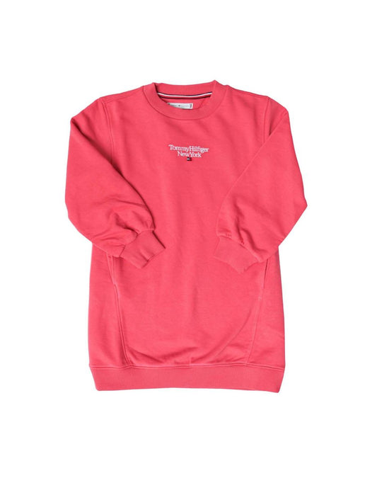Vestido sudadera con logotipo gráfico rosa para niña de Tommy Hilfiger