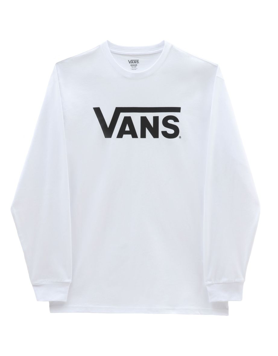 Maglietta Vans Uomo Classic Casual Logo Grande Manica Lunga Girocollo in Cotone