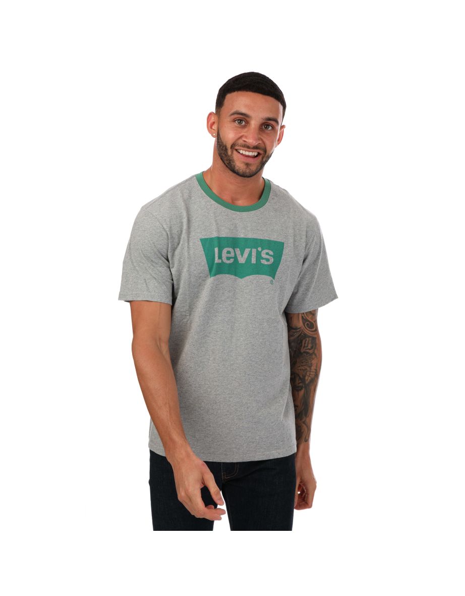 Camiseta Levi's Relaxed Fit Batwing Graphic Gris, Hombre