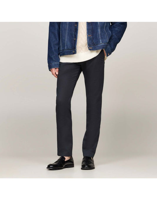 Chinos Tommy Hilfiger Bleecker Slim-Fit in cotone elasticizzato stampato da uomo in blu