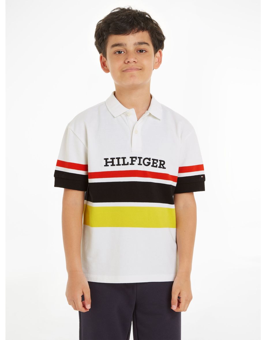 Boys' Multicolor Bold Stripe Polo Shirt
