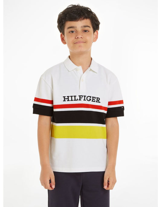 Camisa polo multicolorida de listras ousadas para meninos
