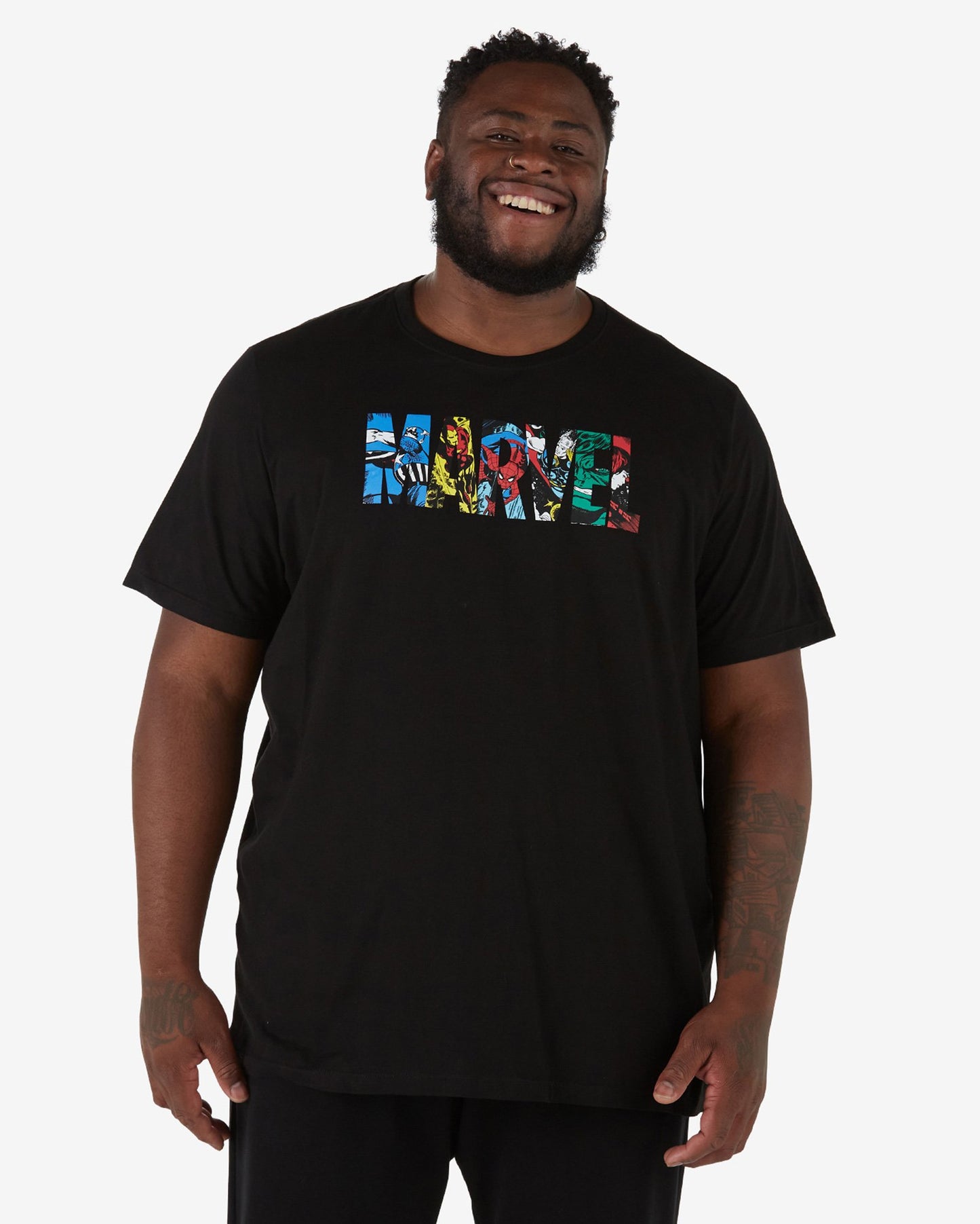 Maglietta Marvel Comics Plus Size da uomo - Nero