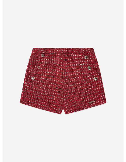 Pantaloncini Bouclé da bambina in rosso