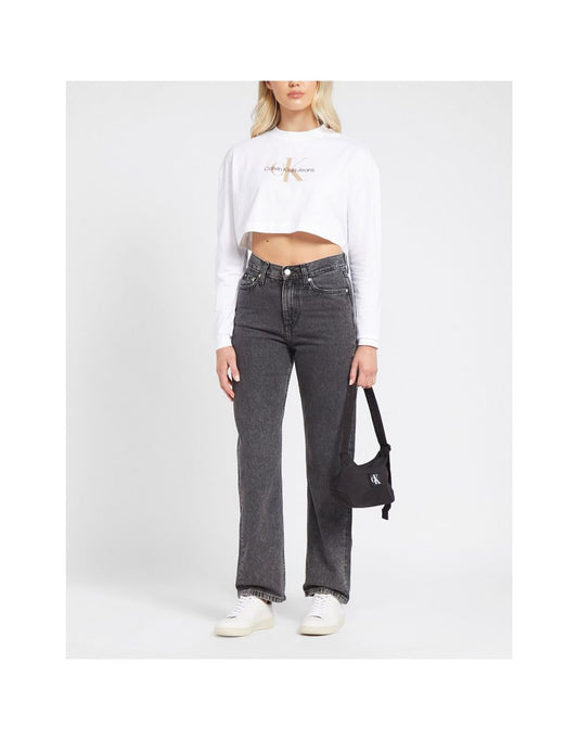 Calvin Klein - Jeans dritti a vita alta da donna in grigio
