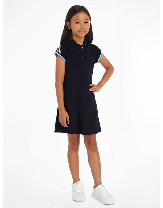 Vestido polo rayas azul marino niña